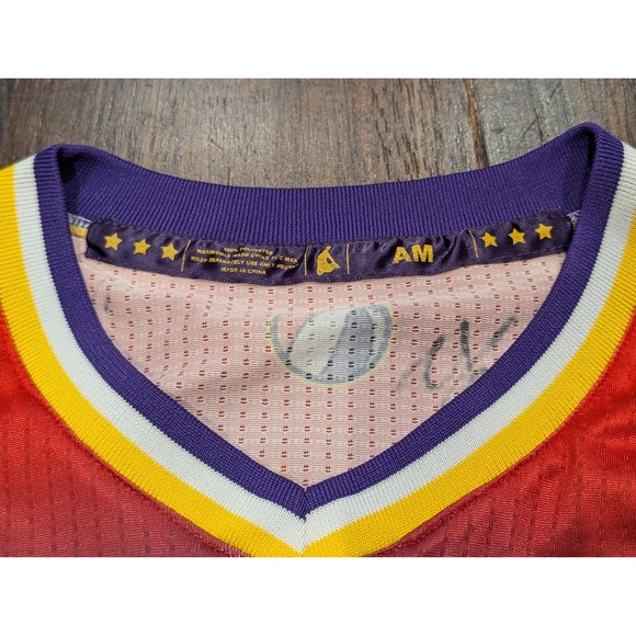Harlem Wizards Jersey Mens Medium Purple Red Basketball Autographed Signed Mesh - Picture 7 of 14